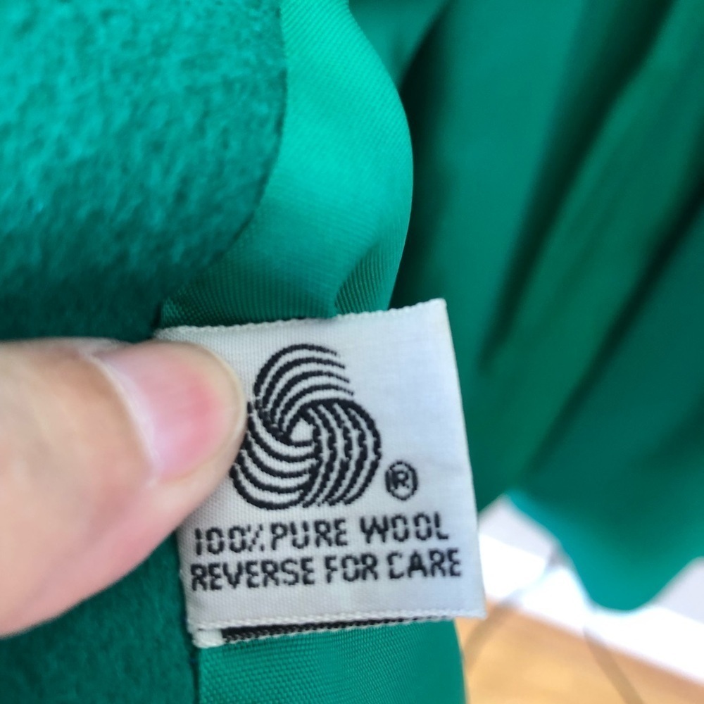 Vintage Kelly Green Wool Oversized Tailored Long Maxi Coat L - Picture 6 of 12